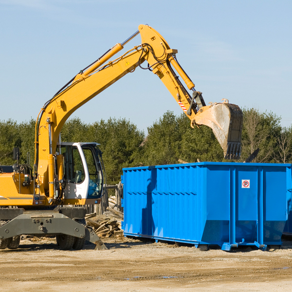 what size residential dumpster rentals are available in Garden